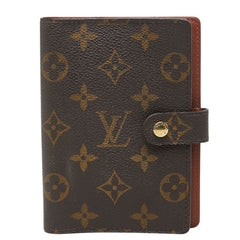 ルイ ヴィトン モノグラム アジェンダPM 6穴式 手帳カバー R20005 ブラウン PVC レザー ユニセックス LOUIS VUITTON 中古