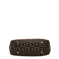 ジバンシー 4Gロゴ ハンドバッグ ブラウン キャンバス レザー レディース Givenchy 中古