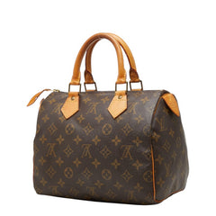 ルイ ヴィトン モノグラム スピーディ25 ミニボストンバッグ ハンドバッグ M41528 ブラウン PVC レザー レディース LOUIS VUITTON 中古