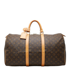 ルイ ヴィトン モノグラム キーポル50 ボストンバッグ トラベルバッグ M41426 ブラウン PVC レザー レディース LOUIS VUITTON 中古