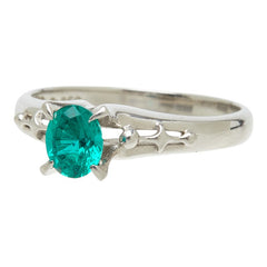 クレサンベール リング 指輪 シルバー グリーン エメラルド Pt850 プラチナ レディース CRESCENT VERT 中古