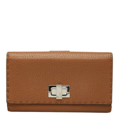 フェンディ セレリア ピーカブー 長財布 8M0308 ブラウン レザー レディース FENDI 中古