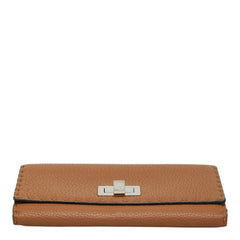 フェンディ セレリア ピーカブー 長財布 8M0308 ブラウン レザー レディース FENDI 中古