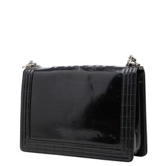 シャネル ココマーク ボーイシャネル30 チェーン ショルダーバッグ ブラック シルバー金具 レザー レディース CHANEL 中古