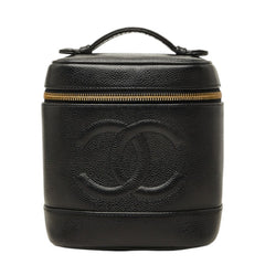 シャネル ココマーク ハンドバッグ バニティバッグ A01998 ブラック ゴールド キャビアスキン レディース CHANEL 中古