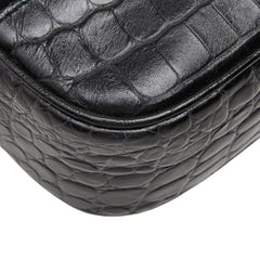 サルヴァトーレフェラガモ ガンチーニ 斜め掛け ショルダーバッグ AQ215716 ブラック レザー スウェード レディース Salvatore Ferragamo 中古