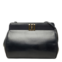 サルヴァトーレフェラガモ ヴァラ ショルダーバッグ AN 21 3111 ブラック ゴールド レザー レディース Salvatore Ferragamo 中古