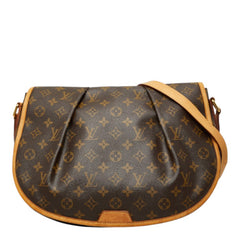 ルイ ヴィトン モノグラム メニルモンタンMM 斜めがけ ショルダーバッグ M40473 ブラウン PVC レザー レディース LOUIS VUITTON 中古