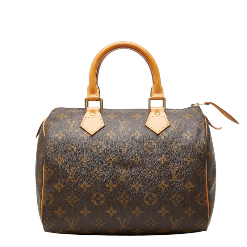 ルイ ヴィトン モノグラム スピーディ25 ミニボストンバッグ ハンドバッグ M41528 ブラウン PVC レザー レディース LOUIS VUITTON 中古