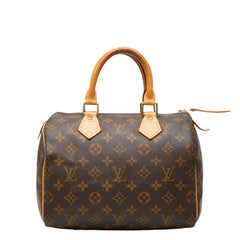 ルイ ヴィトン モノグラム スピーディ25 ミニボストンバッグ ハンドバッグ M41528 ブラウン PVC レザー レディース LOUIS VUITTON 中古