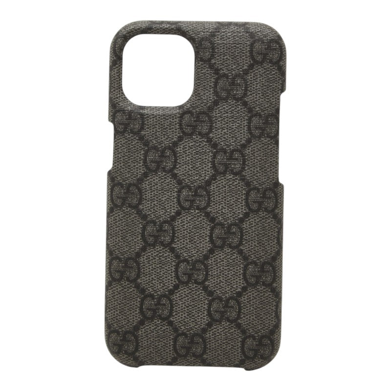 グッチ GGスプリーム アイフォンケース スマホケース 760210 グレー PVC レディース GUCCI 中古