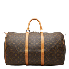 ルイ ヴィトン モノグラム キーポル50 ボストンバッグ トラベルバッグ M41426 ブラウン PVC レザー レディース LOUIS VUITTON 中古