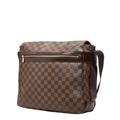 ルイ ヴィトン ダミエ バスティーユ 斜め掛け ショルダーバッグ N45258 ブラウン PVC レザー レディース LOUIS VUITTON 中古
