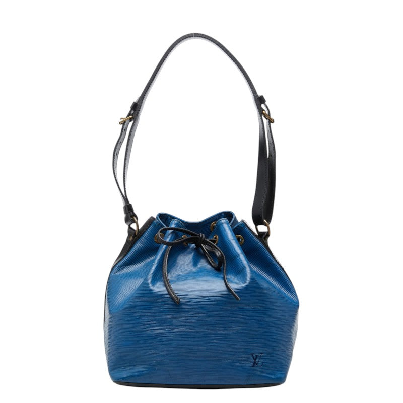 ルイ ヴィトン エピ プチノエ ショルダーバッグ M44152 トレドブルー ノワール レザー レディース LOUIS VUITTON 中古