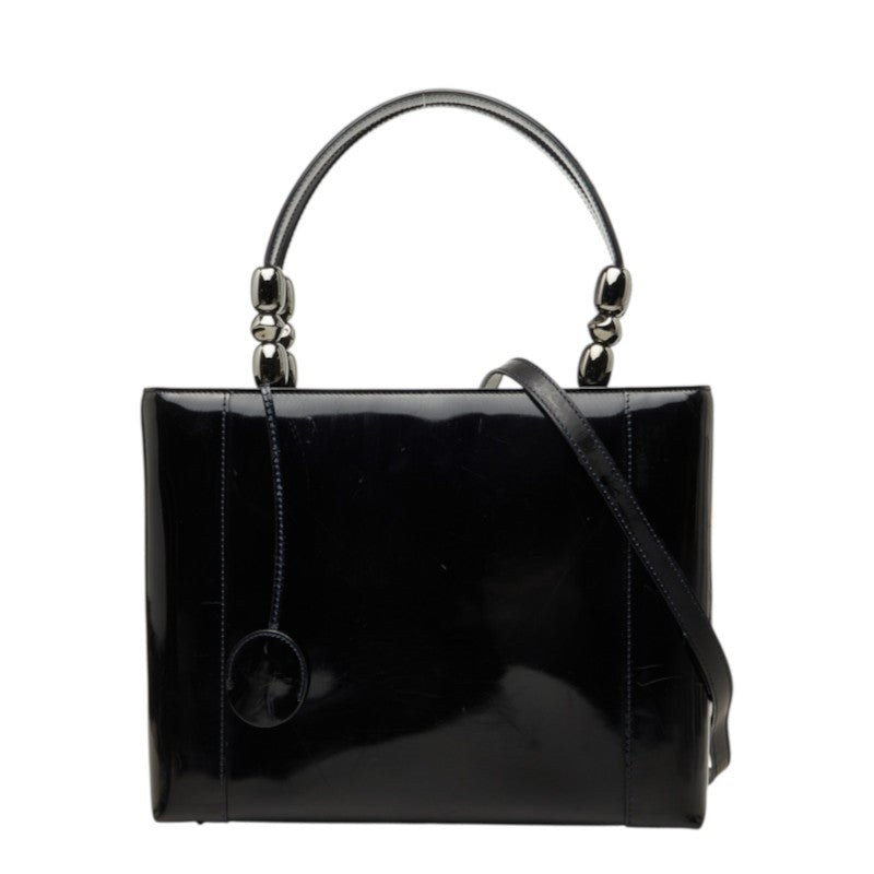 ディオール マリスパール ハンドバッグ ショルダーバッグ 2WAY ネイビー系 パテントレザー レディース Dior 中古
