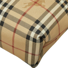 バーバリー ノバチェック シャドーホース ハンドバッグ ベージュ マルチカラー PVC レザー レディース BURBERRY 中古
