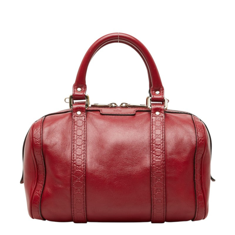 グッチ マイクログッチシマ ミニ ボストンバッグ 269876 レッド レザー レディース GUCCI 中古