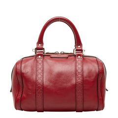 グッチ マイクログッチシマ ミニ ボストンバッグ 269876 レッド レザー レディース GUCCI 中古