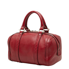 グッチ マイクログッチシマ ミニ ボストンバッグ 269876 レッド レザー レディース GUCCI 中古