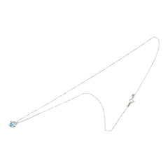 ブルートパーズ Pt900 プラチナ Pt850 プラチナ ブルートパーズ ダイヤ0.01ct ハートモチーフ 雫 ネックレス レディース 中古