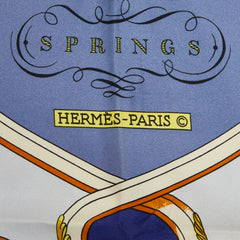 エルメス カレ90 SPRINGS スプリングス 馬車柄 スカーフ 大判スカーフ ネイビー マルチカラー レディース HERMES 中古