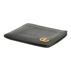 グッチ GGマーモント 二つ折り財布 428726 ブラック レザー レディース GUCCI 中古