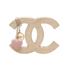 シャネル ココマーク ハートモチーフ ブローチ 05A ゴールド メッキ フェイクパール レディース CHANEL 中古