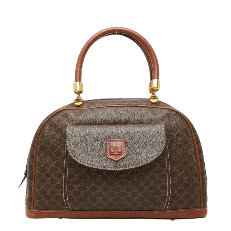 セリーヌ マカダム ハンドバッグ MC97/2 ブラウン PVC レザー レディース CELINE 中古