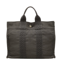 エルメス エールライン トートPM トートバッグ グレー キャンバス レディース HERMES 中古