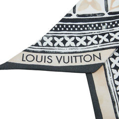ルイ ヴィトン モノグラム フラワー タイル バンドーBB スカーフ M78974 ベージュ シルク レディース LOUIS VUITTON 中古