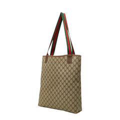 グッチ オールドグッチ GGプラス シェリーライン ショルダーバッグ トートバッグ 89 02 003 ベージュ PVC レディース GUCCI 中古