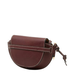 ロエベ ゲートバッグ 斜め掛け ミニ ショルダーバッグ ボルドー系 レザー レディース LOEWE 中古