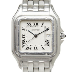 カルティエ パンテールドゥカルティエ 腕時計 W25032P5 クオーツ ホワイト文字盤 ステンレススチール メンズ CARTIER 中古