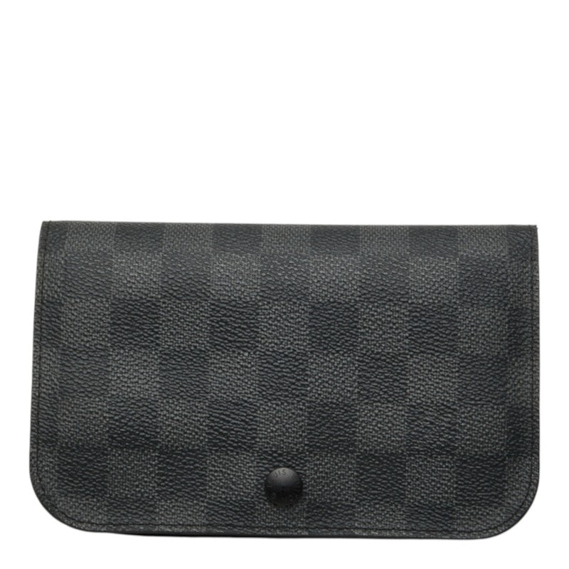 ルイ ヴィトン ダミエ グラフィット サンチュール ポシェットオム ポーチ M6837U ブラック PVC レザー メンズ LOUIS VUITTON 中古