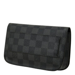 ルイ ヴィトン ダミエ グラフィット サンチュール ポシェットオム ポーチ M6837U ブラック PVC レザー メンズ LOUIS VUITTON 中古