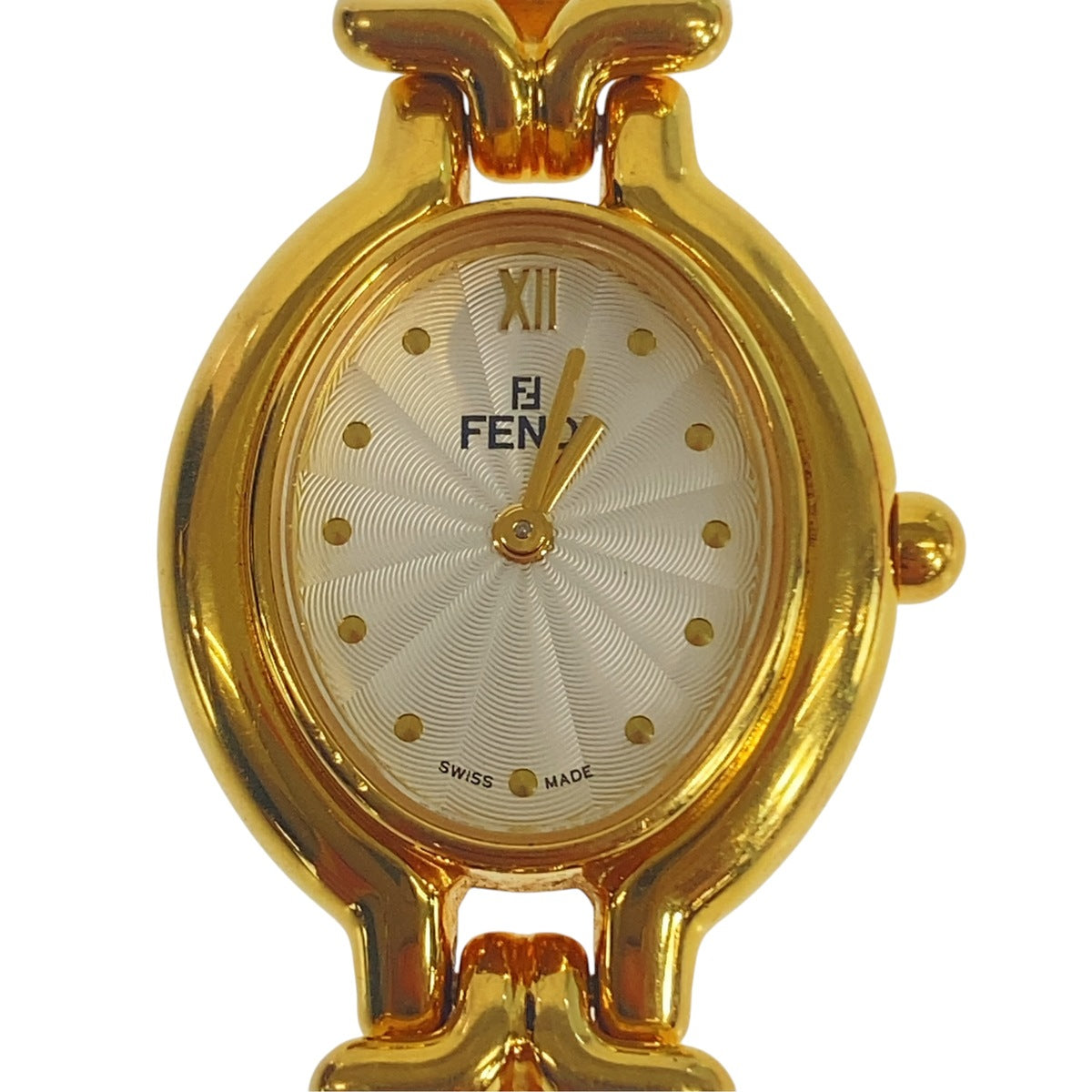 フェンディ チェンジベルト 腕時計 640L クオーツ メッキ レザー レディース FENDI 中古