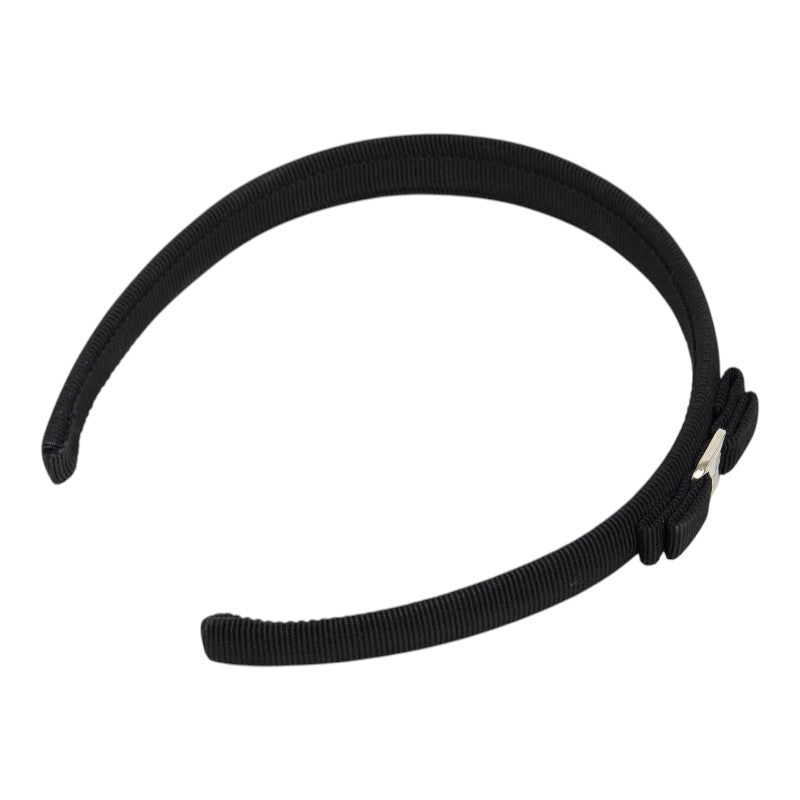 サルヴァトーレフェラガモ ヴァラ リボン カチューシャ ヘアアクセサリー ブラック コットン レディース Salvatore Ferragamo 中古