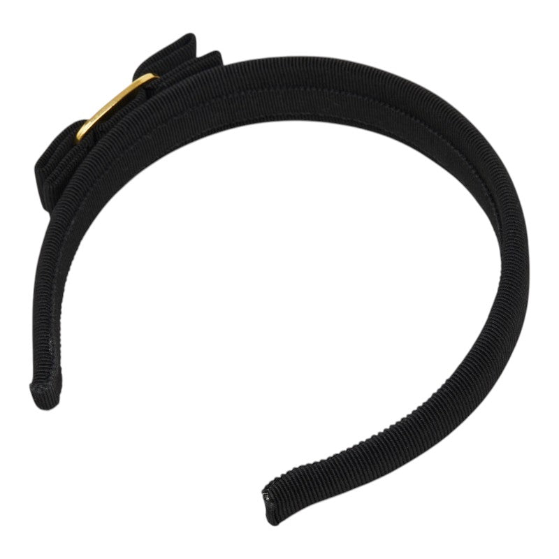 サルヴァトーレフェラガモ ヴァラ リボン カチューシャ ヘアアクセサリー ブラック コットン レディース Salvatore Ferragamo 中古