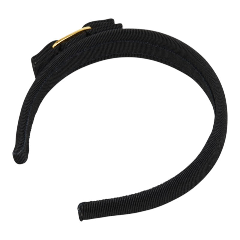 サルヴァトーレフェラガモ ヴァラ リボン カチューシャ ヘアアクセサリー ブラック コットン レディース Salvatore Ferragamo 中古