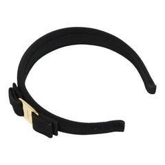 サルヴァトーレフェラガモ ヴァラ リボン カチューシャ ヘアアクセサリー ブラック コットン レディース Salvatore Ferragamo 中古