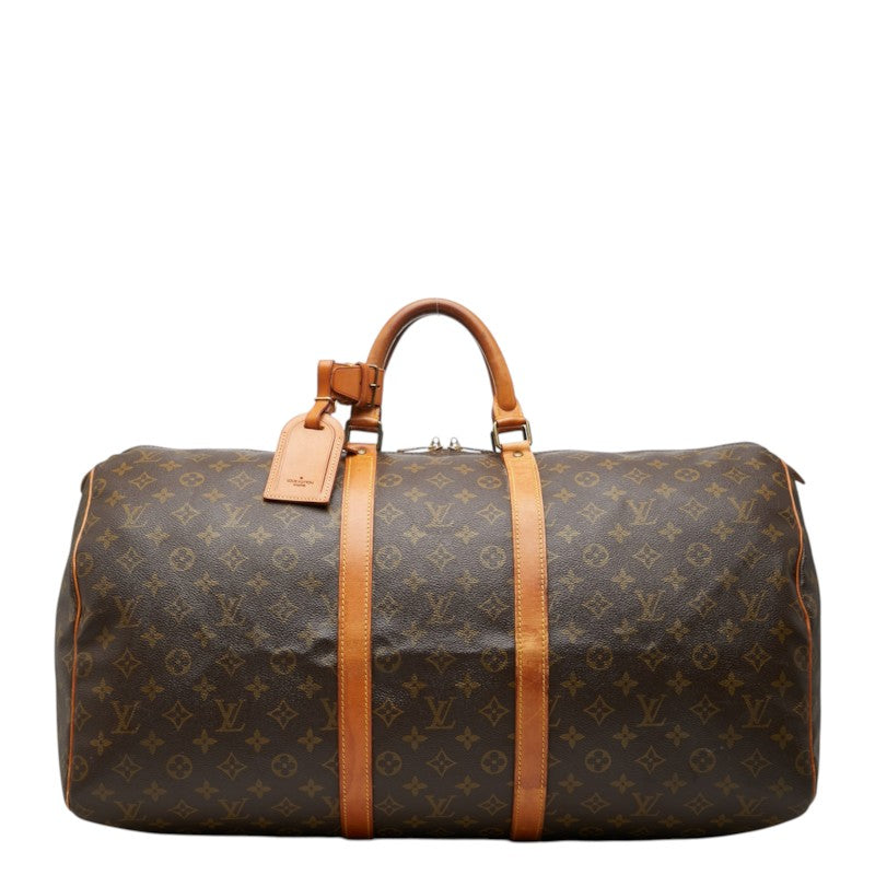 ルイ ヴィトン モノグラム キーポル55 ボストンバッグ トラベルバッグ M41424 ブラウン PVC レザー レディース LOUIS VUITTON 中古