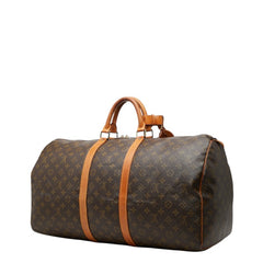 ルイ ヴィトン モノグラム キーポル55 ボストンバッグ トラベルバッグ M41424 ブラウン PVC レザー レディース LOUIS VUITTON 中古