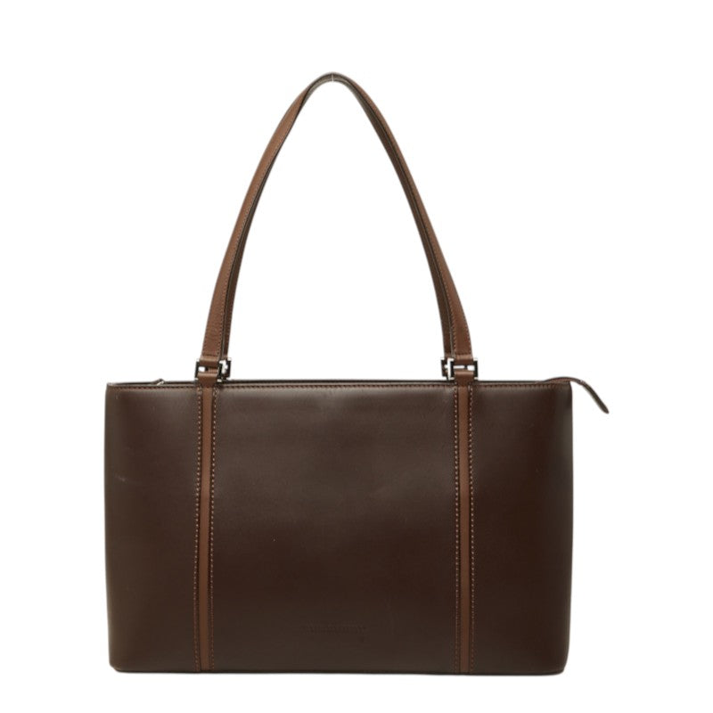 バーバリー ノバチェック ハンドバッグ トートバッグ ブラウン レザー レディース BURBERRY 中古