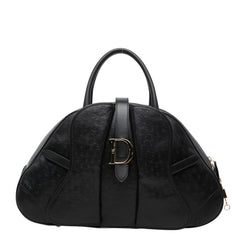 ディオール ダブルサドルバッグ Dロゴ ハンドバッグ MA-0070 ブラック オーストリッチ レディース Dior 中古
