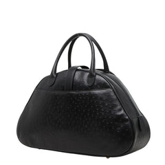 ディオール ダブルサドルバッグ Dロゴ ハンドバッグ MA-0070 ブラック オーストリッチ レディース Dior 中古