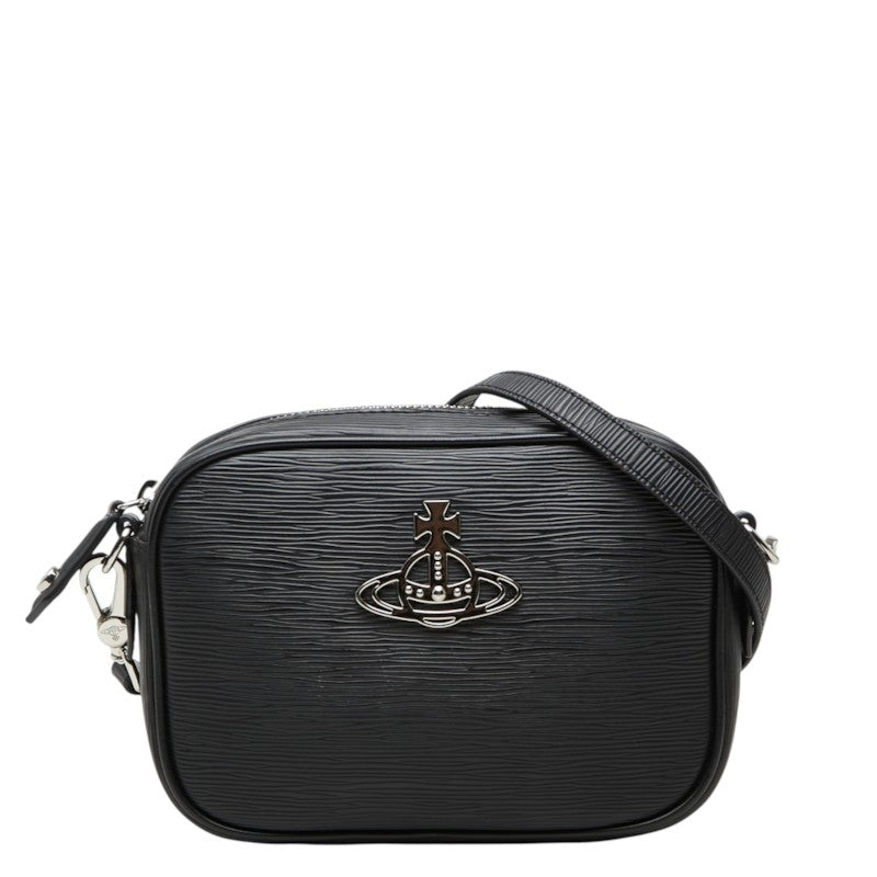 ヴィヴィアンウエストウッド アンナ カメラバッグ 斜め掛け ショルダーバッグ ブラック レザー レディース Vivienne Westwood 中古