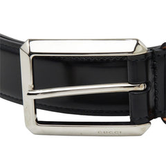 グッチ ロゴプレーンベルト 232832 ブラック レザー メンズ GUCCI 中古