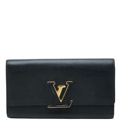 ルイ ヴィトン ポルト フォイユ カプシーヌ 長財布 M61248 ノワール ブラック トリヨンレザー レディース LOUIS VUITTON 中古