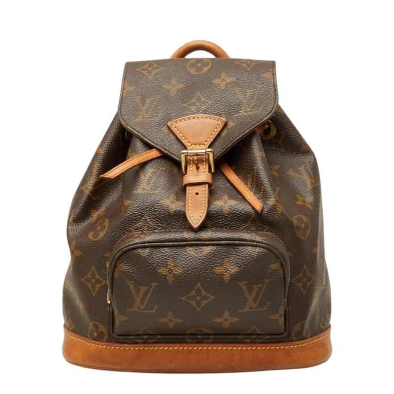 ルイ ヴィトン モノグラム ミニ モンスリ リュック バックパック M51137 ブラウン PVC レザー レディース LOUIS VUITTON 中古