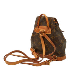 ルイ ヴィトン モノグラム ミニ モンスリ リュック バックパック M51137 ブラウン PVC レザー レディース LOUIS VUITTON 中古